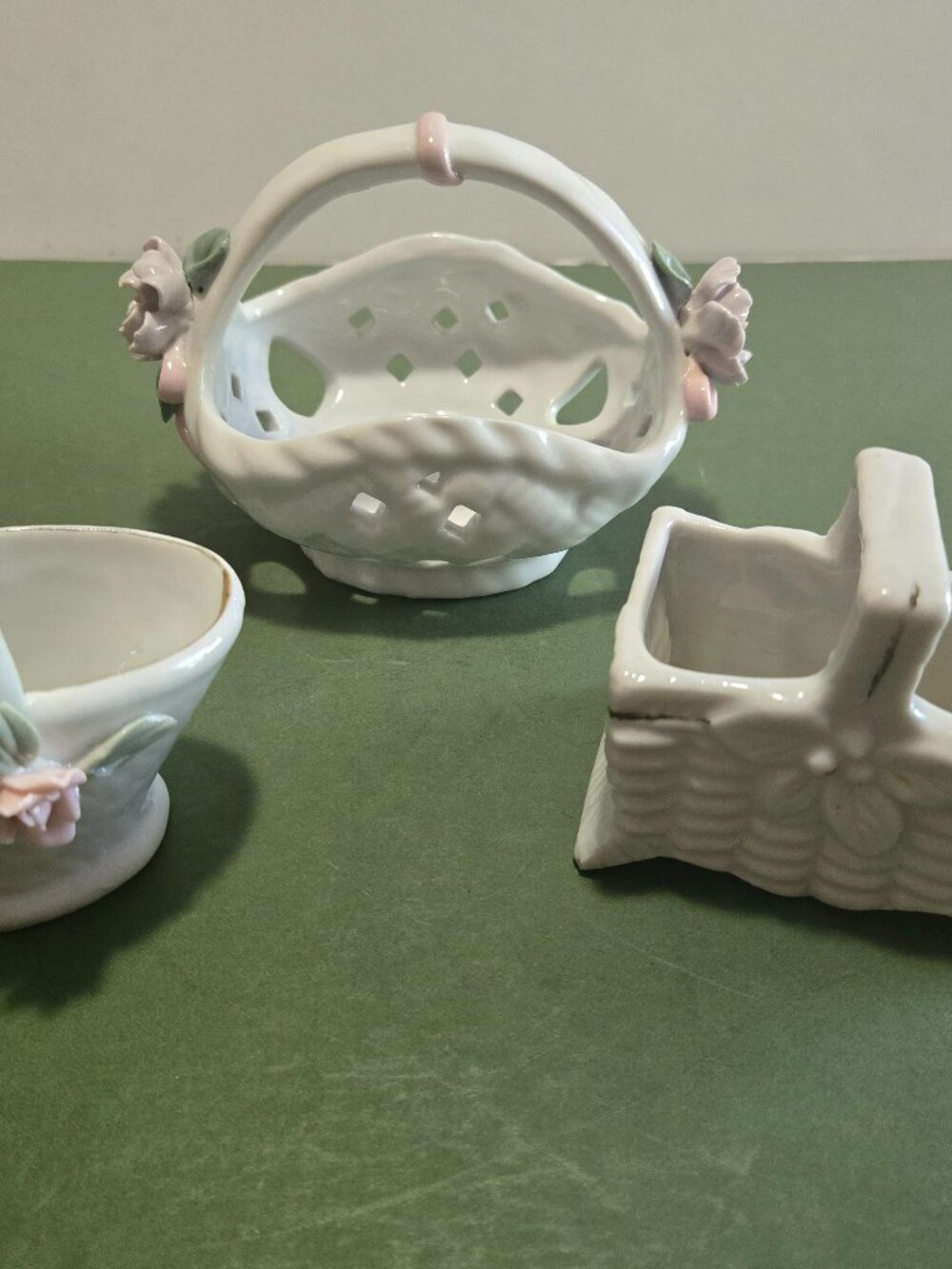 Collection of 3 Miniature Ceramic Baskets